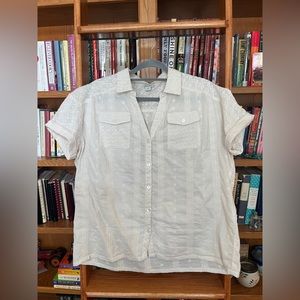 Sundance Catalog Embroidered Camp Shirt, Size M